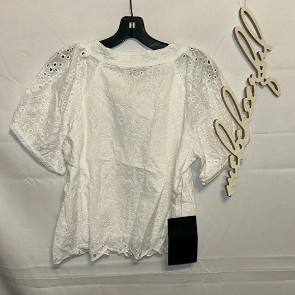 White Eyelet Fontalina Blouse - Picture 8 of 11